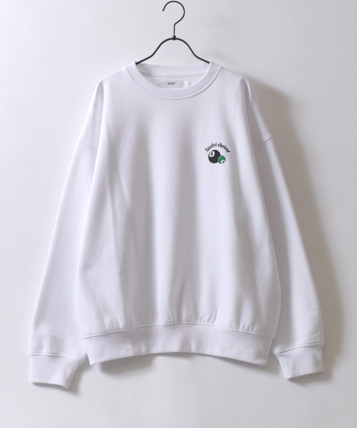 SITRY(シトリー)の「SITRY Billiards Pattern Design Sweat Shirt/別注 オーバーサイズ ビリヤード ワンポイント刺繍 袖プリント バックプリント 裏起毛 スウェット トレーナー(スウェット・メンズ・ブラック/グレー系その他/ブラック系その他2/アッシュグレー/ブラック系その他/ホワイト系その他2/ブラック系その他3/グレー系その他2/グレー系その他3/ホワイト/ホワイト系その他/ホワイト系その他3・M/L/XL)」の13枚目の写真