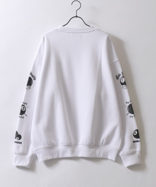 SITRY(シトリー)の「SITRY Billiards Pattern Design Sweat Shirt/別注 オーバーサイズ ビリヤード ワンポイント刺繍 袖プリント バックプリント 裏起毛 スウェット トレーナー(スウェット・メンズ・ブラック/グレー系その他/ブラック系その他2/アッシュグレー/ブラック系その他/ホワイト系その他2/ブラック系その他3/グレー系その他2/グレー系その他3/ホワイト/ホワイト系その他/ホワイト系その他3・M/L/XL)」の21枚目の写真