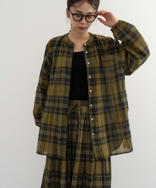 refinedworks(リファインドワークス)の「【refinedworks】オリジナルのチェック生地シャツチュニック(シャツ/ブラウス・レディース・ネイビー/イエロー/グリーン・FREE)」の22枚目の写真