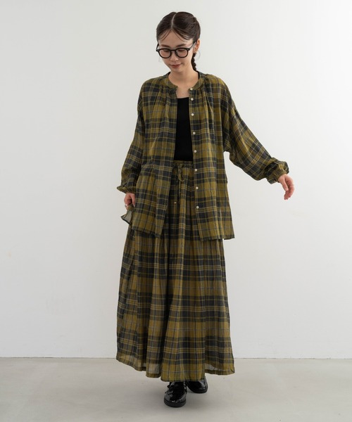 refinedworks(リファインドワークス)の「【refinedworks】オリジナルのチェック生地シャツチュニック(シャツ/ブラウス・レディース・ネイビー/イエロー/グリーン・FREE)」の17枚目の写真