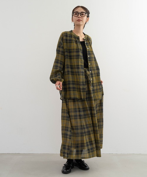 refinedworks(リファインドワークス)の「【refinedworks】オリジナルのチェック生地シャツチュニック(シャツ/ブラウス・レディース・ネイビー/イエロー/グリーン・FREE)」の18枚目の写真