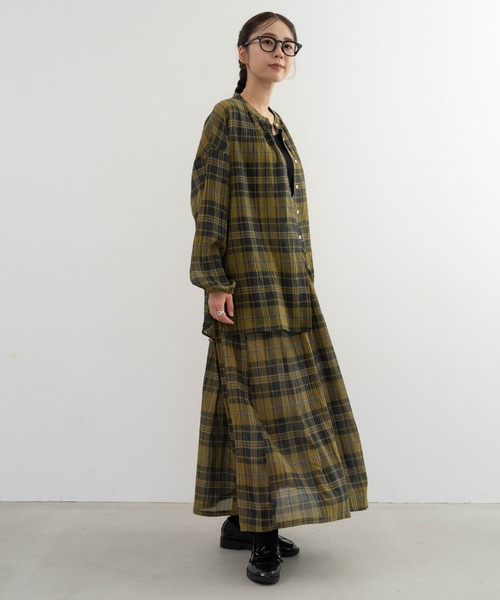 refinedworks(リファインドワークス)の「【refinedworks】オリジナルのチェック生地シャツチュニック(シャツ/ブラウス・レディース・ネイビー/イエロー/グリーン・FREE)」の19枚目の写真