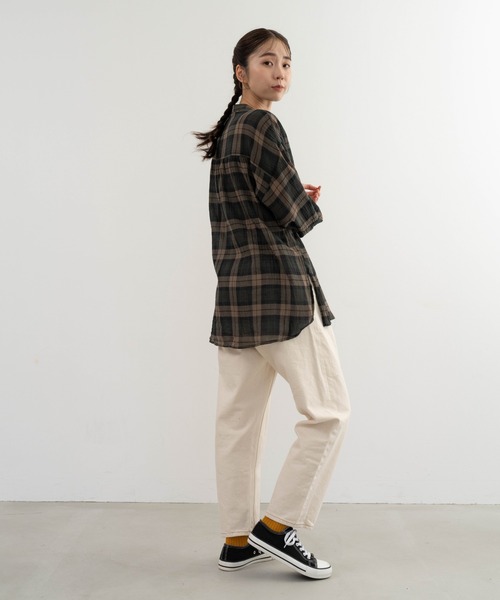 refinedworks(リファインドワークス)の「【refinedworks】オリジナルのチェック生地シャツチュニック(シャツ/ブラウス・レディース・ネイビー/イエロー/グリーン・FREE)」の13枚目の写真
