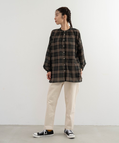 refinedworks(リファインドワークス)の「【refinedworks】オリジナルのチェック生地シャツチュニック(シャツ/ブラウス・レディース・ネイビー/イエロー/グリーン・FREE)」の15枚目の写真