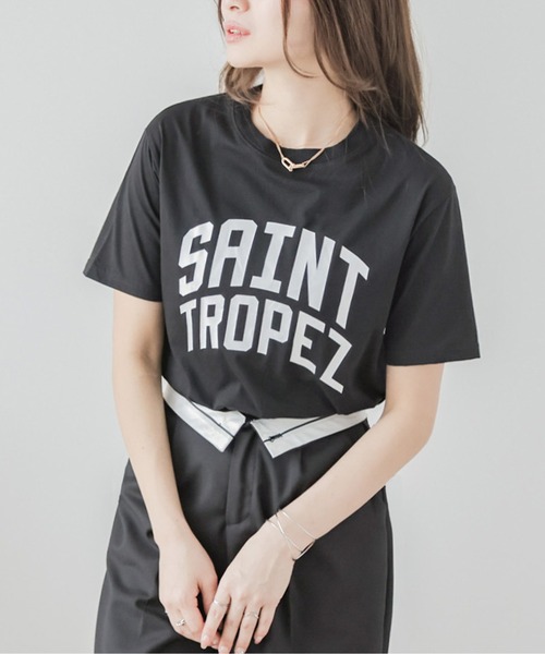 SUGAR BISKET(シュガービスケット)の「ロゴTシャツ(Tシャツ/カットソー・レディース・ホワイト/ブラック/杢グレー・フリー)」の2枚目の写真