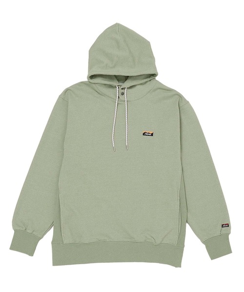 NANGA（ナンガ）の「ECO HYBRID MINI BOX LOGO EMBROIDERY SWEAT HOODIE/エコハイブリッド ミニボックスロゴ エンブロイダリー パーカー（パーカー・メンズ・ライトグレー/オートミール/ブラック/セージグリーン/ホワイト/オレンジ/ブラック系その他・S/M/L/XL）」の6枚目の写真