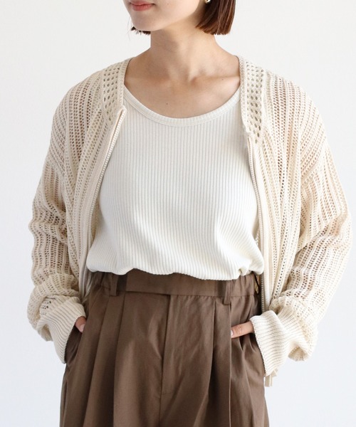 cepo(セポ)の「ラメリブタンクトップ(タンクトップ・レディース・ブラック/オフホワイト/グレー・M)」の2枚目の写真