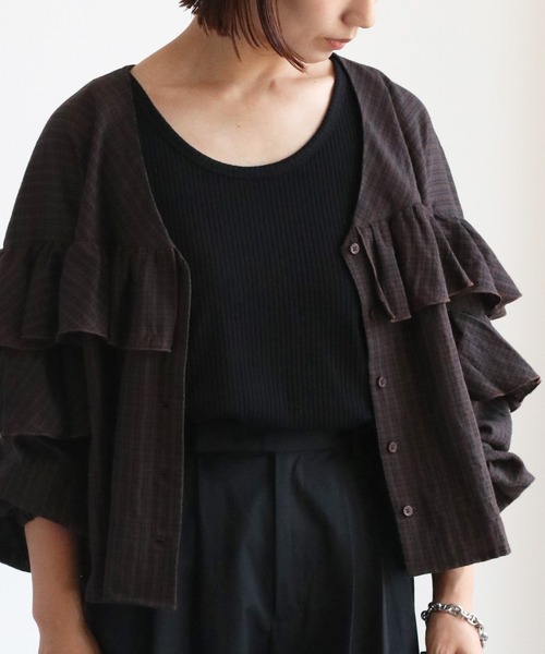 cepo(セポ)の「ラメリブタンクトップ(タンクトップ・レディース・ブラック/オフホワイト/グレー・M)」の11枚目の写真