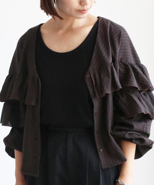 cepo(セポ)の「ラメリブタンクトップ(タンクトップ・レディース・ブラック/オフホワイト/グレー・M)」の9枚目の写真