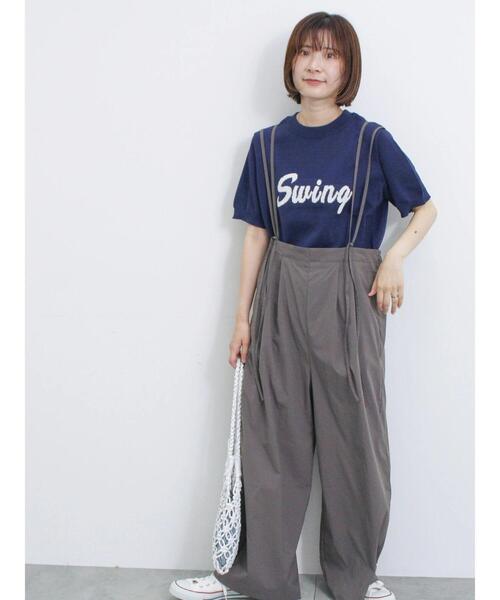 Samansa Mos2 blue(サマンサモスモスブルー)の「◎サス付パンツ(その他パンツ・レディース・ブラック/ベージュ/グレー・F)」の3枚目の写真