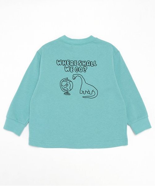 kladskap（クレードスコープ）の「旅ザウルス長袖Tシャツ（Tシャツ/カットソー・キッズ・ライトブルー/オートミール・100cm/90cm/80ｃｍ/120cm/110cm/130cm）」の3枚目の写真