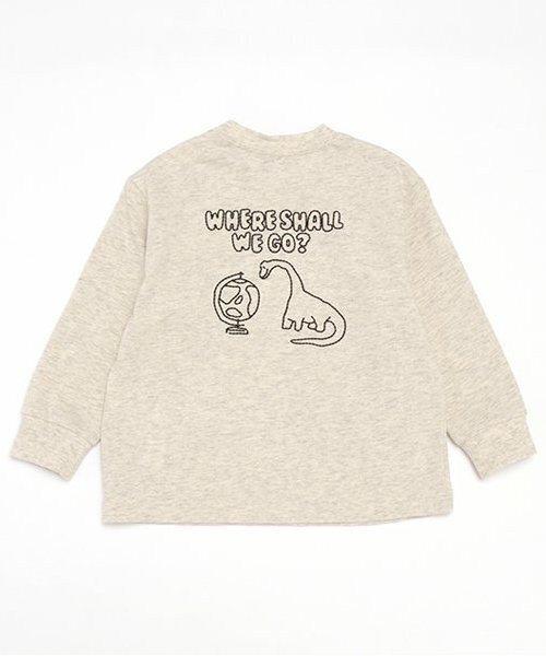 kladskap（クレードスコープ）の「旅ザウルス長袖Tシャツ（Tシャツ/カットソー・キッズ・ライトブルー/オートミール・100cm/90cm/80ｃｍ/120cm/110cm/130cm）」の4枚目の写真