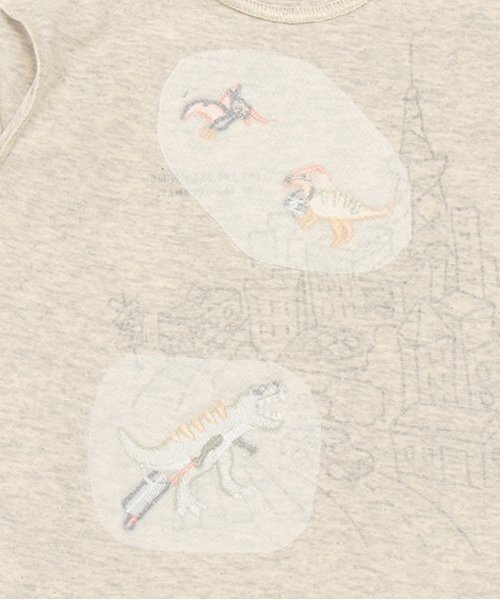 kladskap（クレードスコープ）の「旅ザウルス長袖Tシャツ（Tシャツ/カットソー・キッズ・ライトブルー/オートミール・100cm/90cm/80ｃｍ/120cm/110cm/130cm）」の7枚目の写真