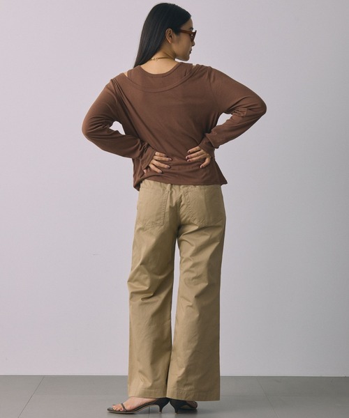 BABYLONE（バビロン）の「ライトチノフレアパンツ（チノパンツ・レディース・ベージュ/ブラック・38inch/36inch）」の19枚目の写真