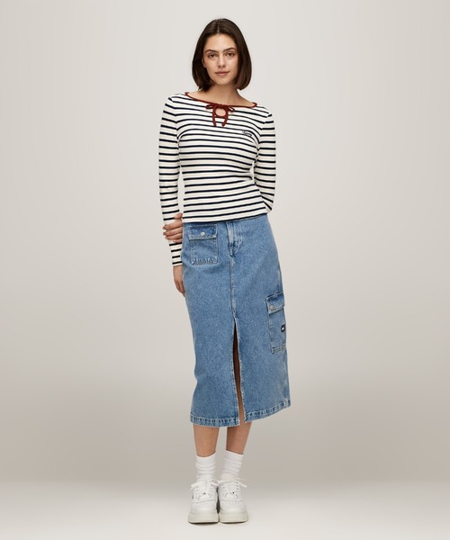 TOMMY HILFIGER(トミーヒルフィガー)の「ボーダーティアドロップロングスリーブTシャツ(Tシャツ/カットソー・レディース・マルチ/その他・MEDIUM/SMALL/X-SMALL)」の5枚目の写真