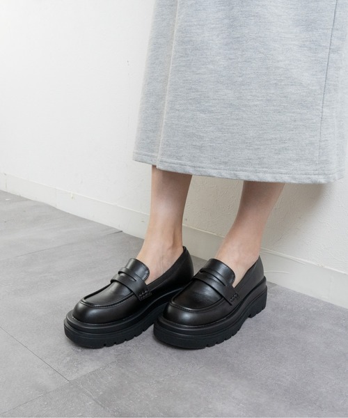 セール】チャンキーヒールローファー（ローファー）｜Fabby fabby