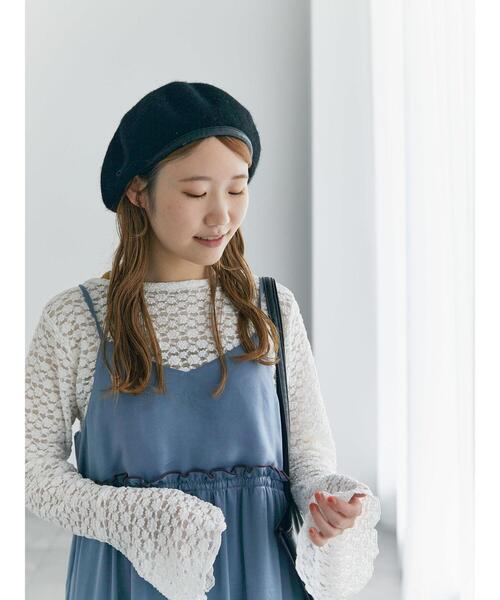ehka sopo(エヘカソポ)の「花レースカットソー(Tシャツ/カットソー・レディース・オフホワイト/ブラック/キナリ・F)」の6枚目の写真