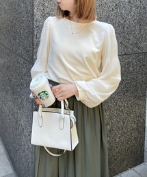 clear | マジョリカプリーツドッキングトップス [大人可愛い ボリューム感 着心地抜群]≪2024AW新作≫(Tシャツ/カットソー)