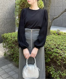 clear | マジョリカプリーツドッキングトップス [大人可愛い ボリューム感 着心地抜群]≪2024AW新作≫(Tシャツ/カットソー)