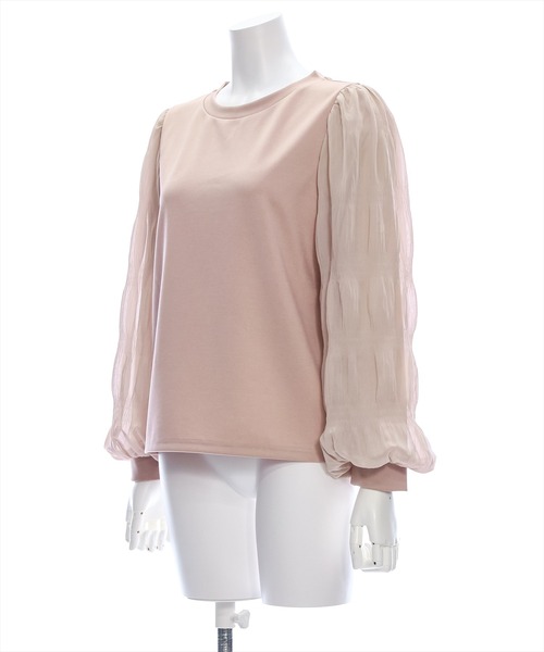 clear（クリア）の「マジョリカプリーツドッキングトップス [大人可愛い ボリューム感 着心地抜群]≪再入荷≫（Tシャツ/カットソー・レディース・ブラック/ピンクベージュ/アイボリー・F）」の21枚目の写真