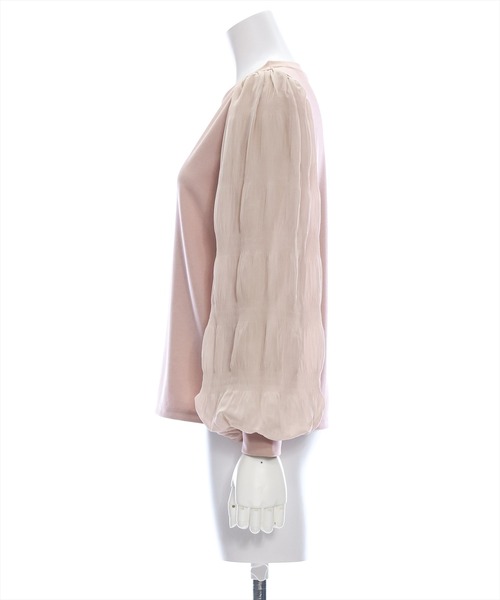 clear（クリア）の「マジョリカプリーツドッキングトップス [大人可愛い ボリューム感 着心地抜群]≪再入荷≫（Tシャツ/カットソー・レディース・ブラック/ピンクベージュ/アイボリー・F）」の13枚目の写真