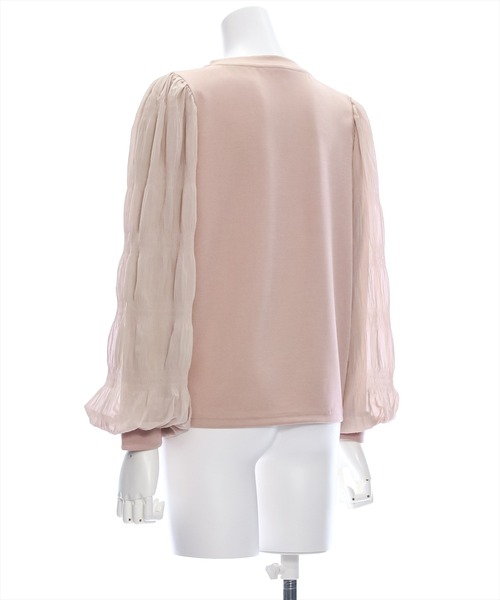 clear（クリア）の「マジョリカプリーツドッキングトップス [大人可愛い ボリューム感 着心地抜群]≪再入荷≫（Tシャツ/カットソー・レディース・ブラック/ピンクベージュ/アイボリー・F）」の14枚目の写真