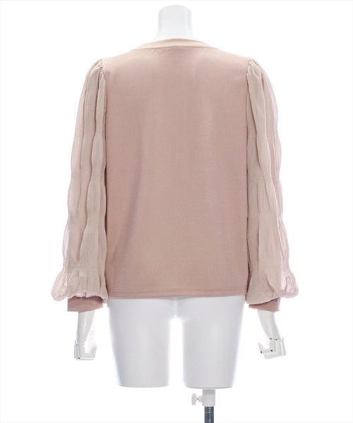 clear（クリア）の「マジョリカプリーツドッキングトップス [大人可愛い ボリューム感 着心地抜群]≪再入荷≫（Tシャツ/カットソー・レディース・ブラック/ピンクベージュ/アイボリー・F）」の15枚目の写真