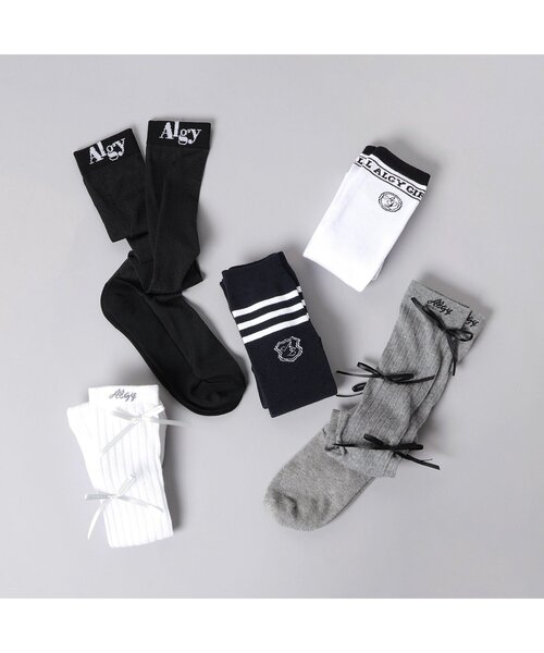 algy(アルジー)の「りぼんルーズソックス(ソックス/靴下・キッズ・グレー/オフホワイト/ブラック・21/24)」の19枚目の写真