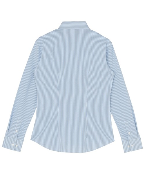 TOKYO SHIRTS(トウキョウシャツ)の「ストレッチ 形態安定ノーアイロン スキッパー 長袖ニットビジネスワイシャツ(ビジネスシャツ・レディース・ブルー・S/M/L/LL/XL)」の2枚目の写真