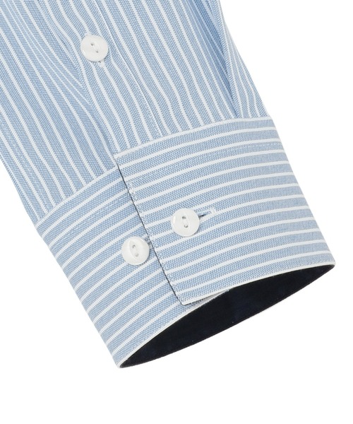 TOKYO SHIRTS(トウキョウシャツ)の「ストレッチ 形態安定ノーアイロン スキッパー 長袖ニットビジネスワイシャツ(ビジネスシャツ・レディース・ブルー・S/M/L/LL/XL)」の4枚目の写真