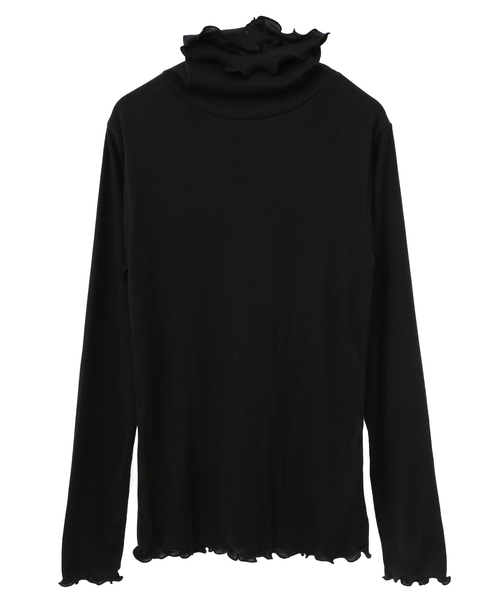 MELROSE claire（メルローズ クレール）の「【合わせ易さ抜群♪薄手テレコタートルネックプルオーバー】（Tシャツ/カットソー・レディース・オフホワイト/グレイッシュベージュ/ブラック/イエロー・FREE）」の12枚目の写真