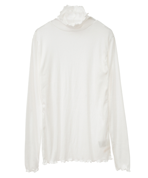 MELROSE claire（メルローズ クレール）の「【合わせ易さ抜群♪薄手テレコタートルネックプルオーバー】（Tシャツ/カットソー・レディース・オフホワイト/グレイッシュベージュ/ブラック/イエロー・FREE）」の20枚目の写真