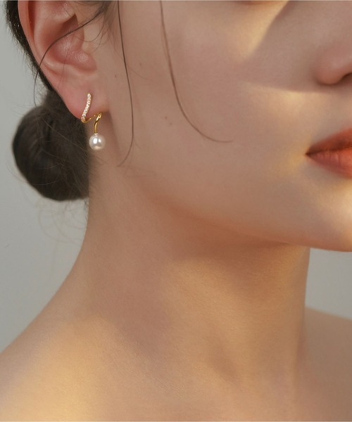 LA VORAGINE(ラ ヴォラジネ)の「スパイラルパールピアス(両耳用)(ピアス(両耳用)・レディース・ゴールド/シルバー・FREE)」の6枚目の写真