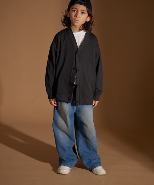 PAIRMANON STREET（ペアマノンストリート）の「【PAIRMANON STREET】マルチファンクション 吸水速乾 カーディガン（カーディガン/ボレロ・キッズ・オフホワイト/チャコールグレー/ブルー/ベージュ/ブラック・100/110/120/130/140/150/160）」の14枚目の写真