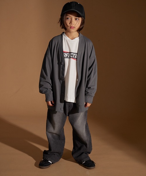 PAIRMANON STREET（ペアマノンストリート）の「【PAIRMANON STREET】マルチファンクション 吸水速乾 カーディガン（カーディガン/ボレロ・キッズ・オフホワイト/チャコールグレー/ブルー/ベージュ/ブラック・100/110/120/130/140/150/160）」の15枚目の写真