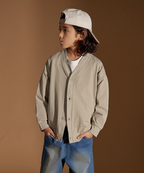 PAIRMANON STREET（ペアマノンストリート）の「【PAIRMANON STREET】マルチファンクション 吸水速乾 カーディガン（カーディガン/ボレロ・キッズ・オフホワイト/チャコールグレー/ブルー/ベージュ/ブラック・100/110/120/130/140/150/160）」の19枚目の写真