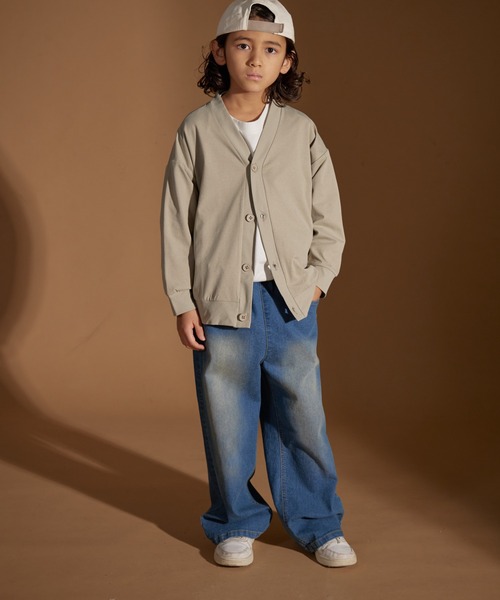 PAIRMANON STREET（ペアマノンストリート）の「【PAIRMANON STREET】マルチファンクション 吸水速乾 カーディガン（カーディガン/ボレロ・キッズ・オフホワイト/チャコールグレー/ブルー/ベージュ/ブラック・100/110/120/130/140/150/160）」の21枚目の写真