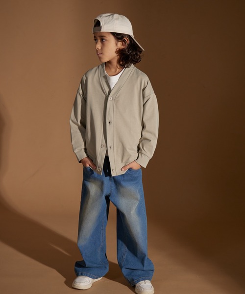 PAIRMANON STREET（ペアマノンストリート）の「【PAIRMANON STREET】マルチファンクション 吸水速乾 カーディガン（カーディガン/ボレロ・キッズ・オフホワイト/チャコールグレー/ブルー/ベージュ/ブラック・100/110/120/130/140/150/160）」の22枚目の写真