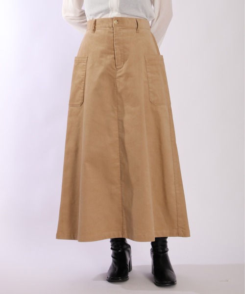 1chaku.（イッチャク）の「コーデュロイパッチポケットスカート（スカート・レディース・グリーン/ネイビー/ベージュ/ライトベージュ/ブラック/オフホワイト/ダークグリーン/ブラウン・マルチサイズ）」の11枚目の写真