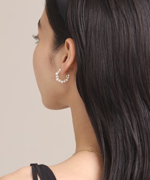 LHME（エルエイチエムイー）の「【WEB限定】“MELLOW”パールフープピアス/サージカルステンレス（金属アレルギー対応）【LHME / エルエイチエムイー】（ピアス（両耳用）・レディース・ゴールド・ONE SIZE）」の16枚目の写真