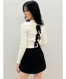 GYDA | BACKリボンケーブル編みニットトップス(ニット/セーター)