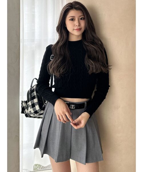 GYDA（ジェイダ）の「BACKリボンケーブル編みニットトップス（ニット/セーター・レディース・オフホワイト/グレー/ブラック・FREE）」の5枚目の写真