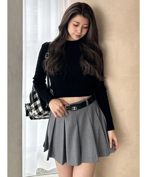 GYDA（ジェイダ）の「BACKリボンケーブル編みニットトップス（ニット/セーター・レディース・オフホワイト/グレー/ブラック・FREE）」の6枚目の写真