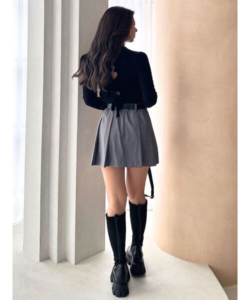 GYDA（ジェイダ）の「BACKリボンケーブル編みニットトップス（ニット/セーター・レディース・オフホワイト/グレー/ブラック・FREE）」の11枚目の写真