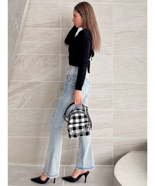 GYDA（ジェイダ）の「BACKリボンケーブル編みニットトップス（ニット/セーター・レディース・オフホワイト/グレー/ブラック・FREE）」の16枚目の写真