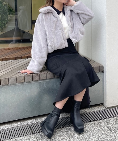 one way(ワンウェイ)の「ファーショートジャケット(その他アウター・レディース・グレー/ブラック/ベージュ/ホワイト/ピンク・FREE)」の20枚目の写真