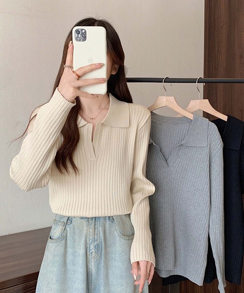 【LOOKPLE】Luxurious Cashmere Soft Hatch Round ニット /12色 Ash Superfine Cashmere V Neck | Cashmere Knitwear