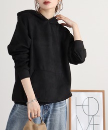 ユニセックス スウェード ワイド パーカー