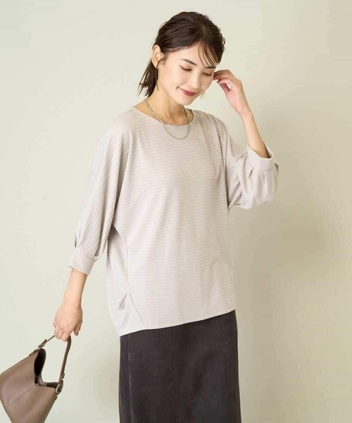 a.v.v(アーヴェヴェ)の「ドルマンスリーブトップス(Tシャツ/カットソー・レディース・ネイビー/グレー系その他・36/42/40/38/34)」の8枚目の写真