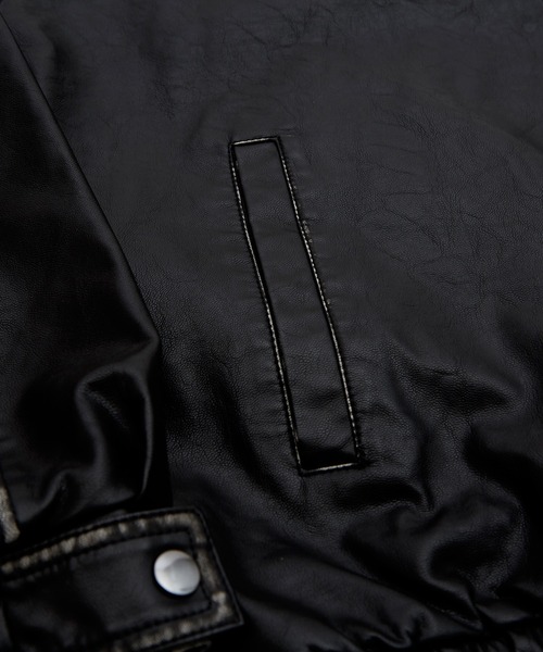 improves(インプローブス)の「ビンテージ加工 PU ブルゾン(ブルゾン・メンズ・ブラック・LARGE/MEDIUM/SMALL)」の6枚目の写真